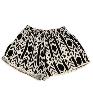 Black and White Patterned Shorts